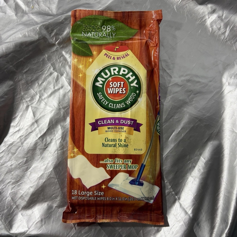 Murphy Soft Wipes Clean &Dust Multi-Use Wood Cleaner NEW SEALED‎ 18 Large Wipes